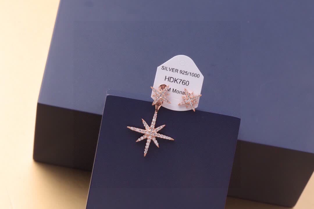 APM Monaco Classic Silver Star Earrings